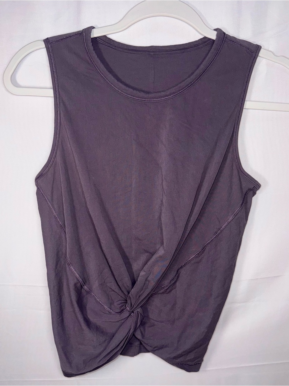 Lululemon Logo Women Sleeveless Twist-Knot Purple Crop Tank Top Size 6 /S